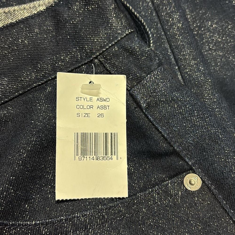 AG Dark Blue Wide-Leg Jean with silver shimmer and cuff - 26 - Picture 4 of 15